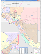 El Paso County Wall Map Color Cast Style